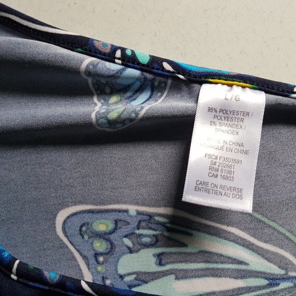 Size Large One Shoulder Butterfly Top - Picture 3 of 5